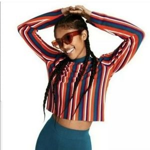 Target x Victor Glemaud Color Stripe Mock Neck Knit Crop - Size Large